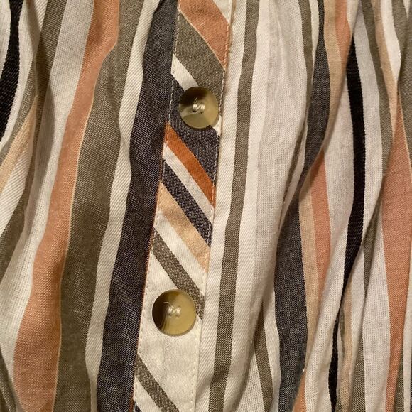 Hint Of Blush Striped Romper Jumpsuit Size Large Wide Leg Cropped - Picture 3 of 11